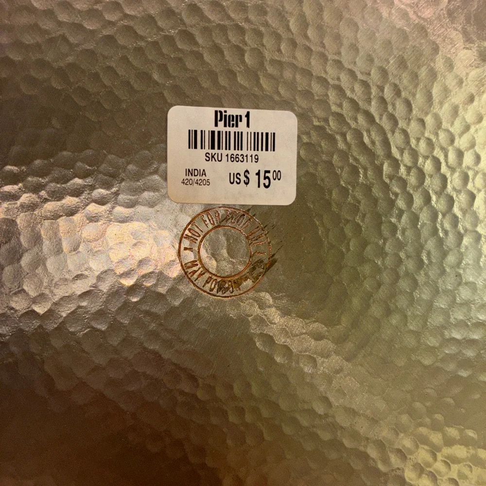 8 Pier 1 Textured Silver Decorative Charger Plate
